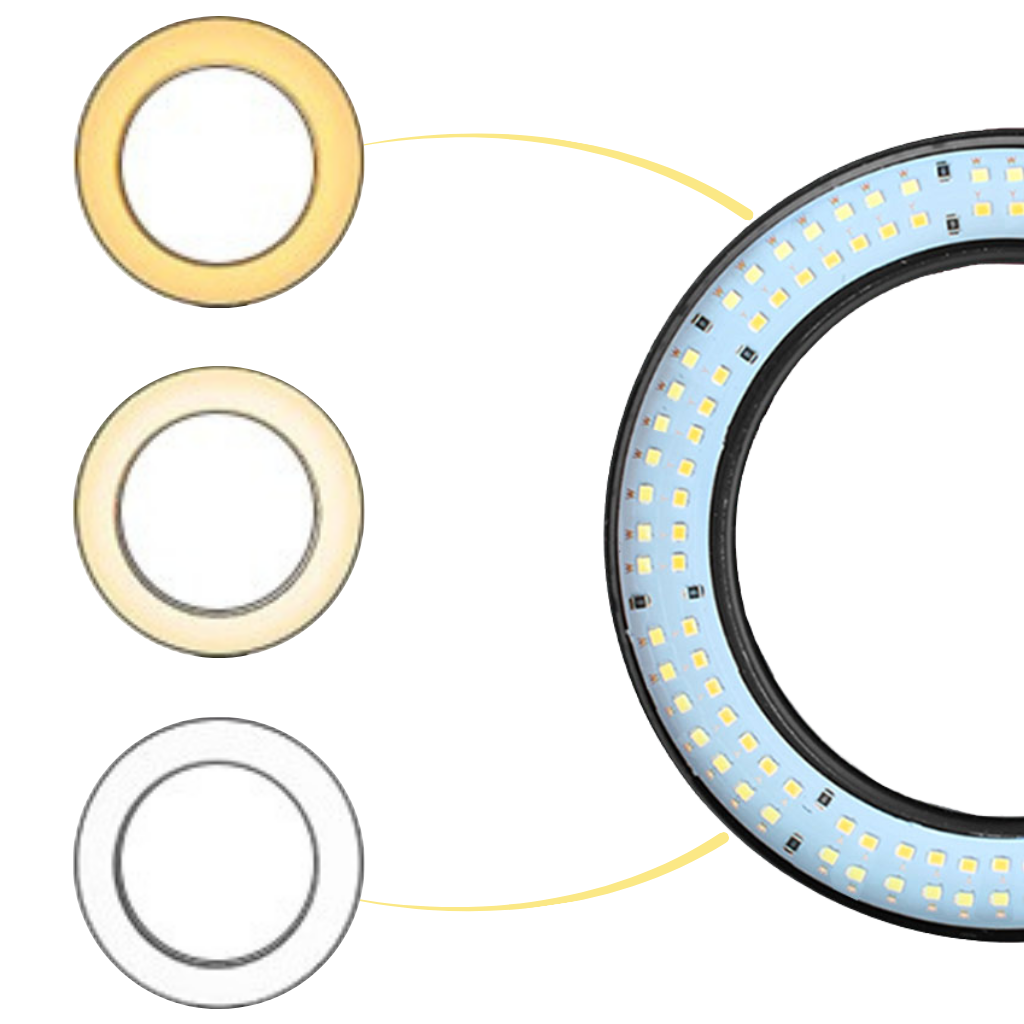 Lampe circulaire à LED de 16 cm avec trépied