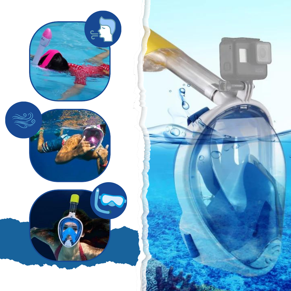 Masque de plongée avec tuba à vue panoramique à 180°