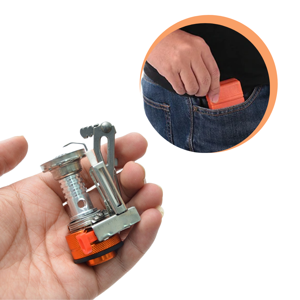 Mini réchaud de camping à gaz avec brûleur