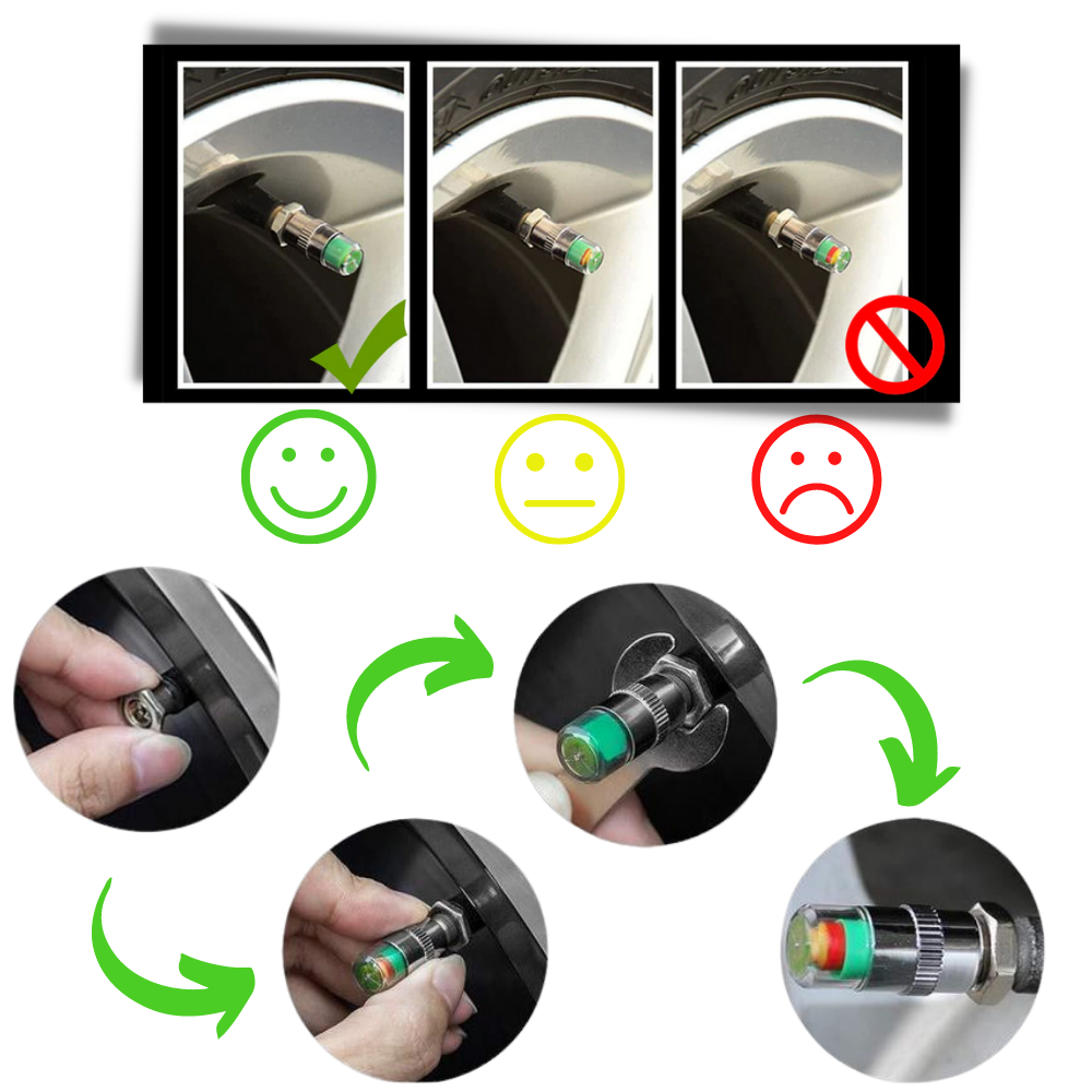 Lot de 4 capteurs de pression de pneus de voiture