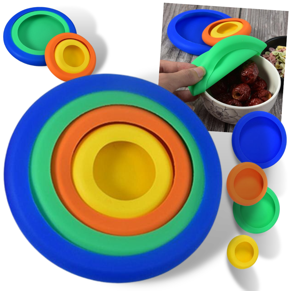 Lot de 4 couvercles en silicone