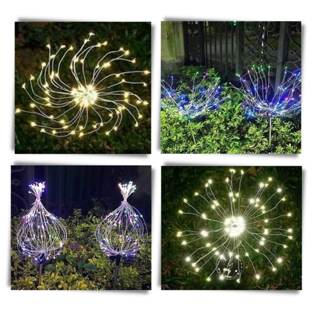 Lumières en forme de feux d'artifice électriques pour le jardin