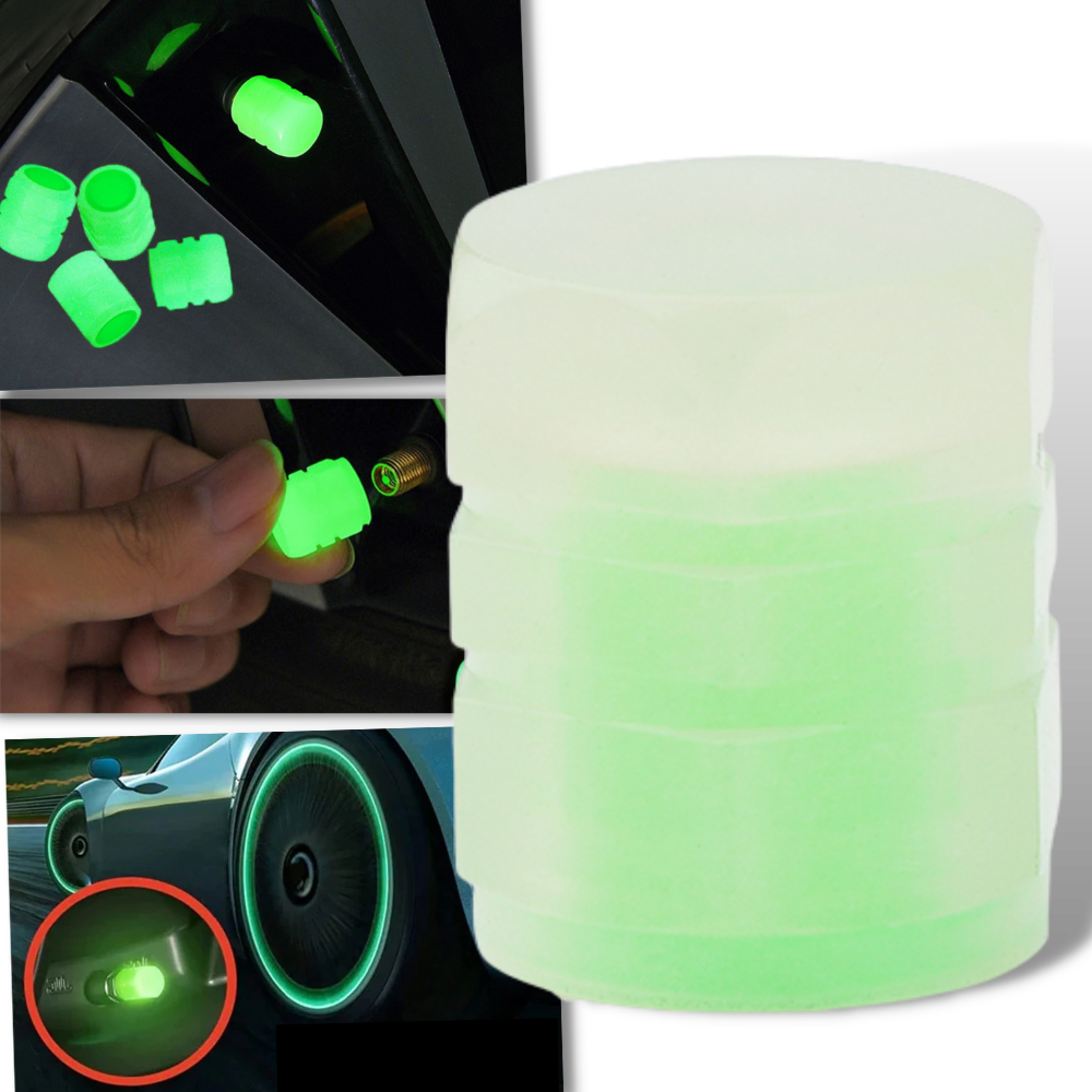 4 Bouchons de valves lumineux pour voitures
