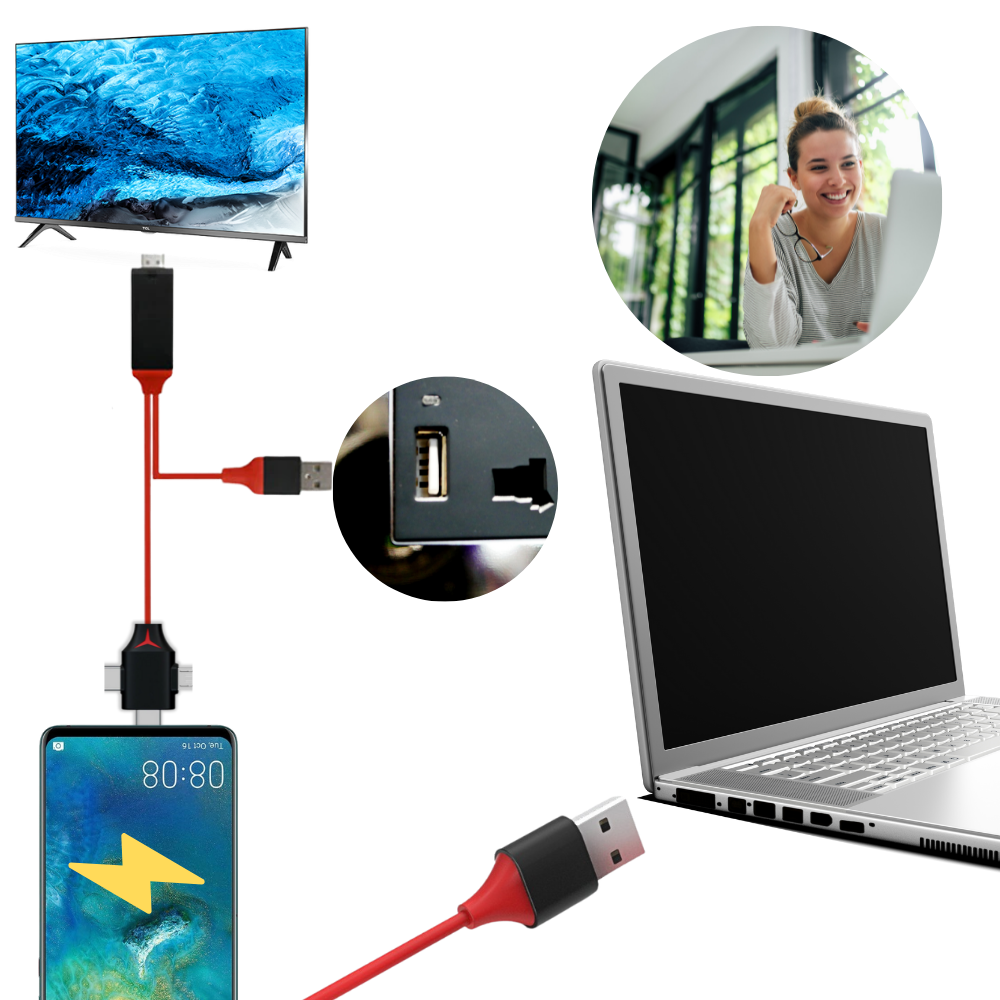 Câble adaptateur HDMI pour téléphones et tablettes