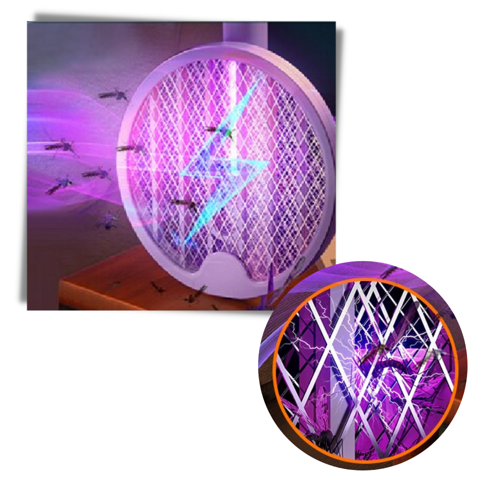 Raquette anti-moustique pliable 2-en-1