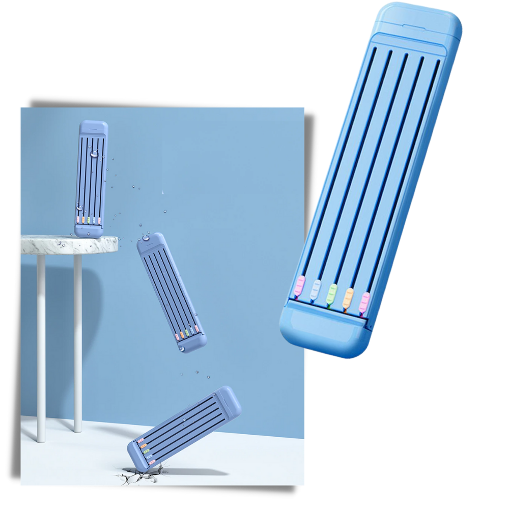 Trousse à crayons rigide avec crayons et règle