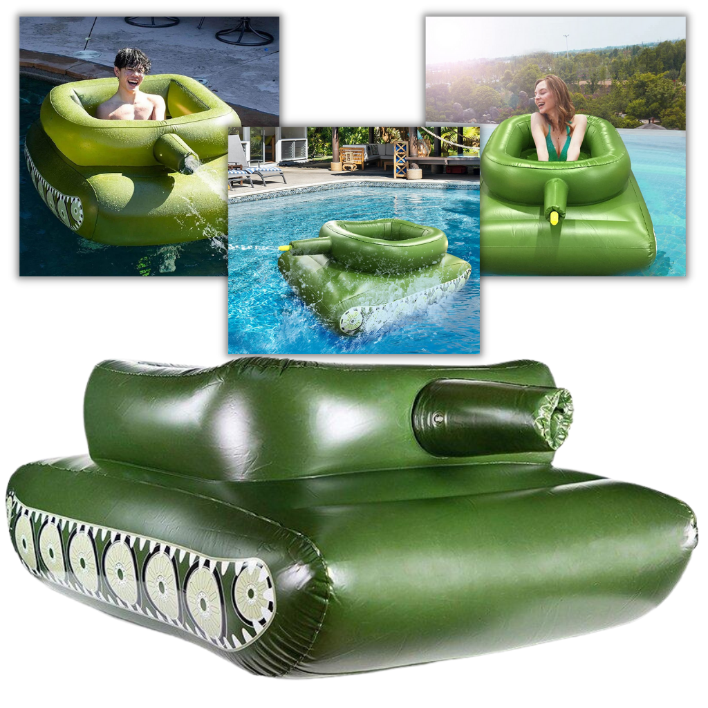 Char d'assaut gonflable pour piscine