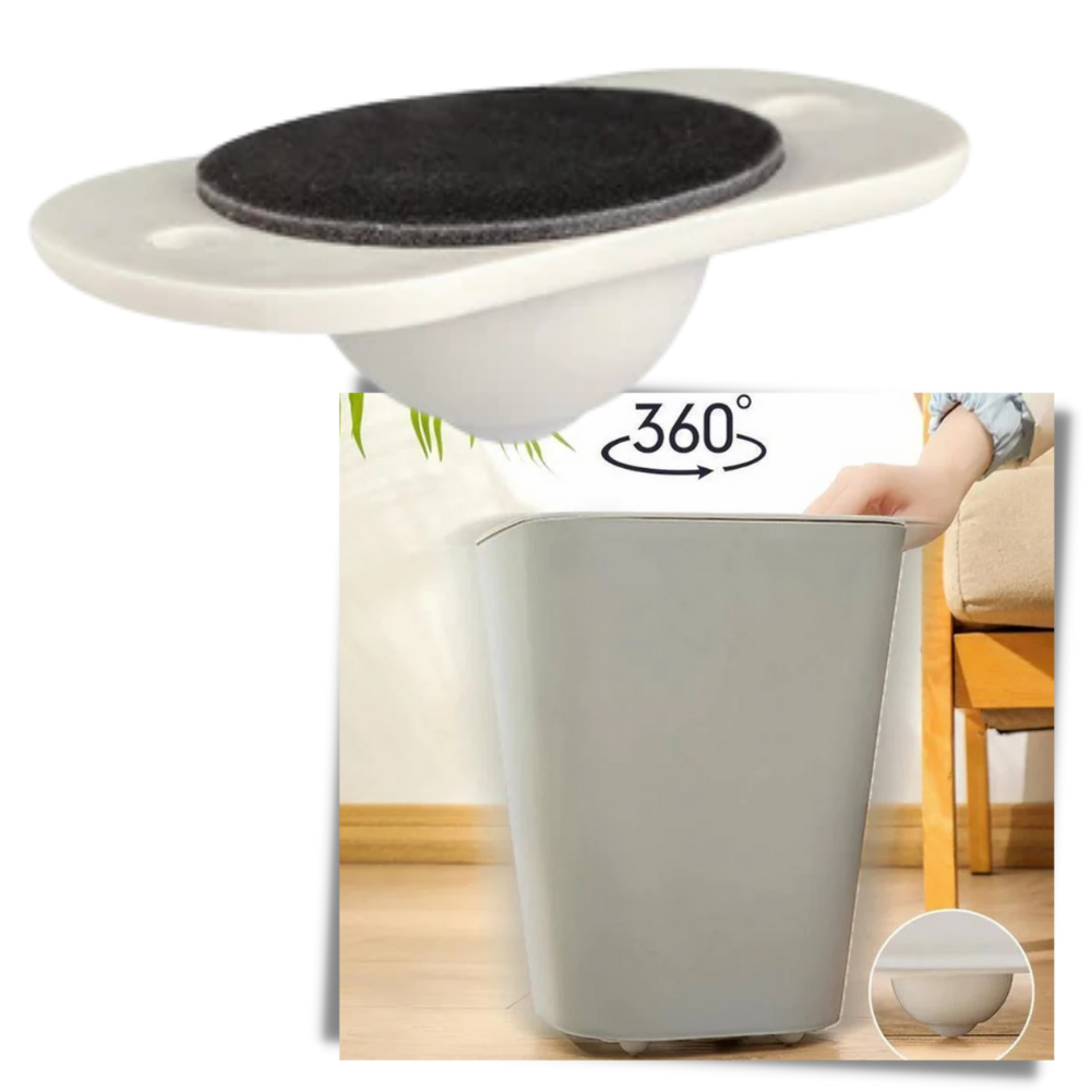 Roue de meuble pivotante adhésive