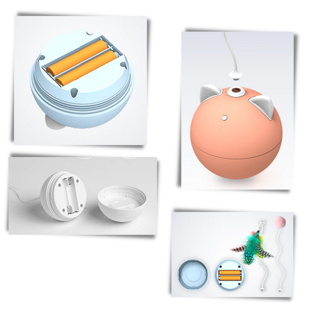 Balle -Jouet pour chat avec fonction d'auto-roulement