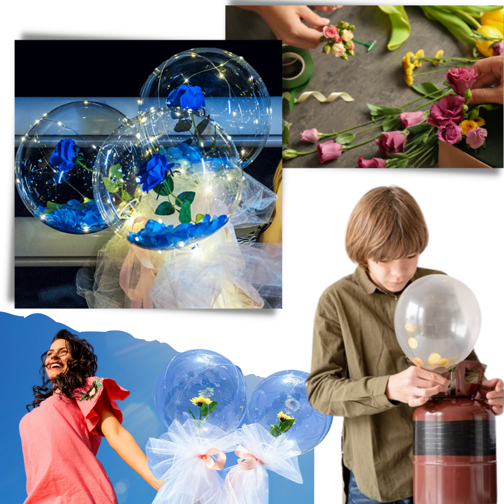 Magnifique ballon LED à rose en DIY