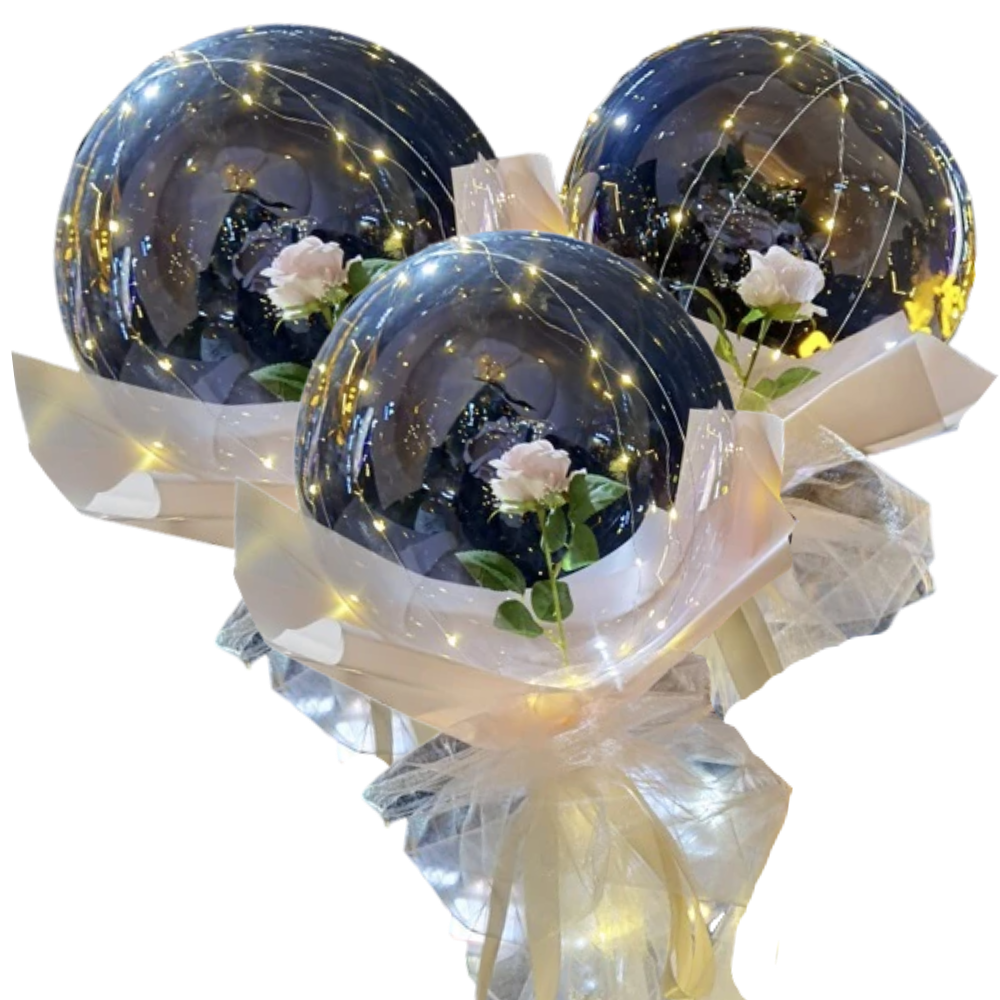 Magnifique ballon LED à rose en DIY