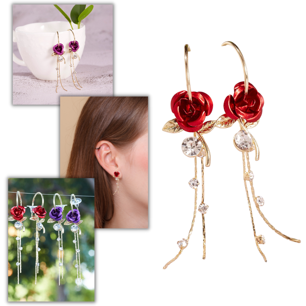 Boucles d'oreilles à glands en forme de roses