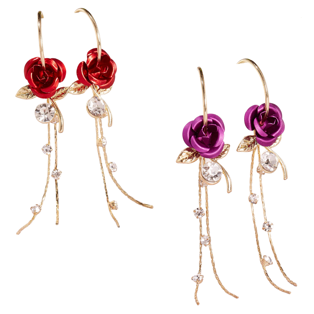 Boucles d'oreilles à glands en forme de roses