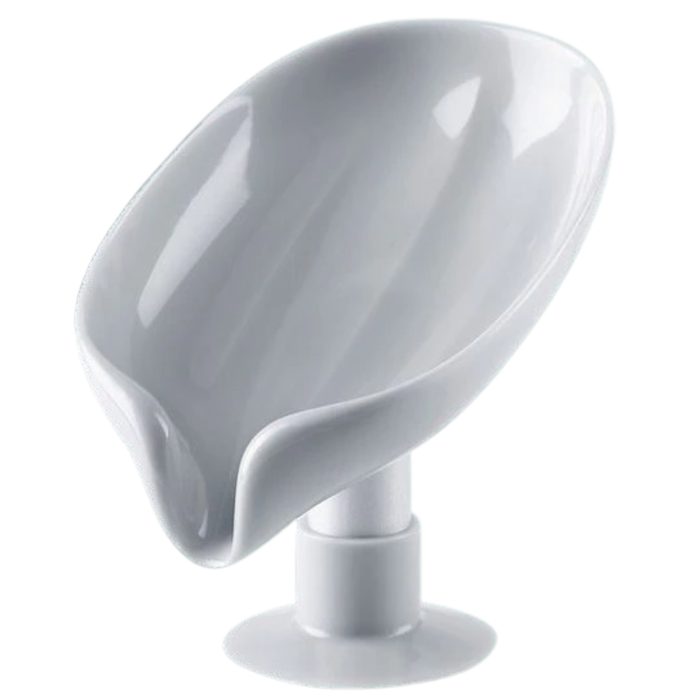 Porte-savon en forme de feuille avec égouttoir