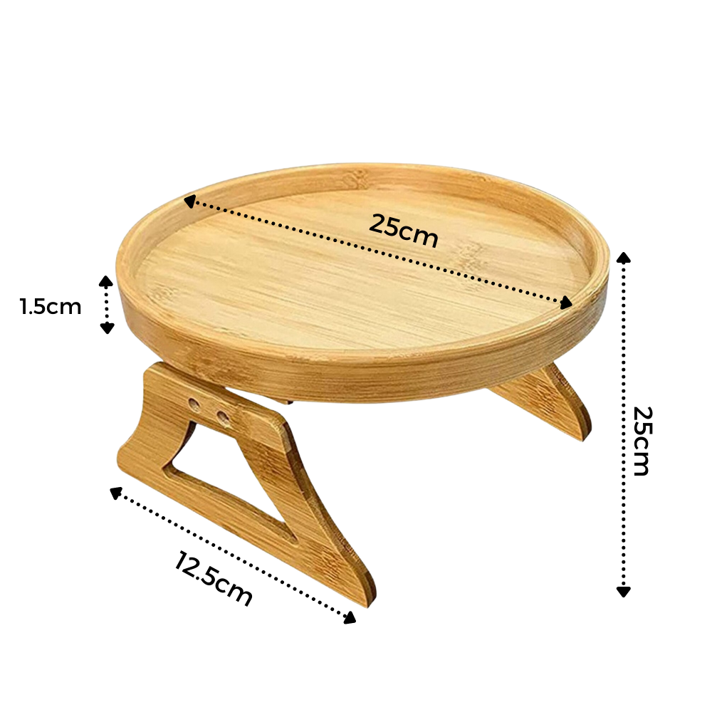 Table d'accoudoir en bois pliable