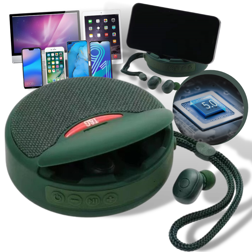 Haut-parleur bluetooth sans fil avec oreillettes