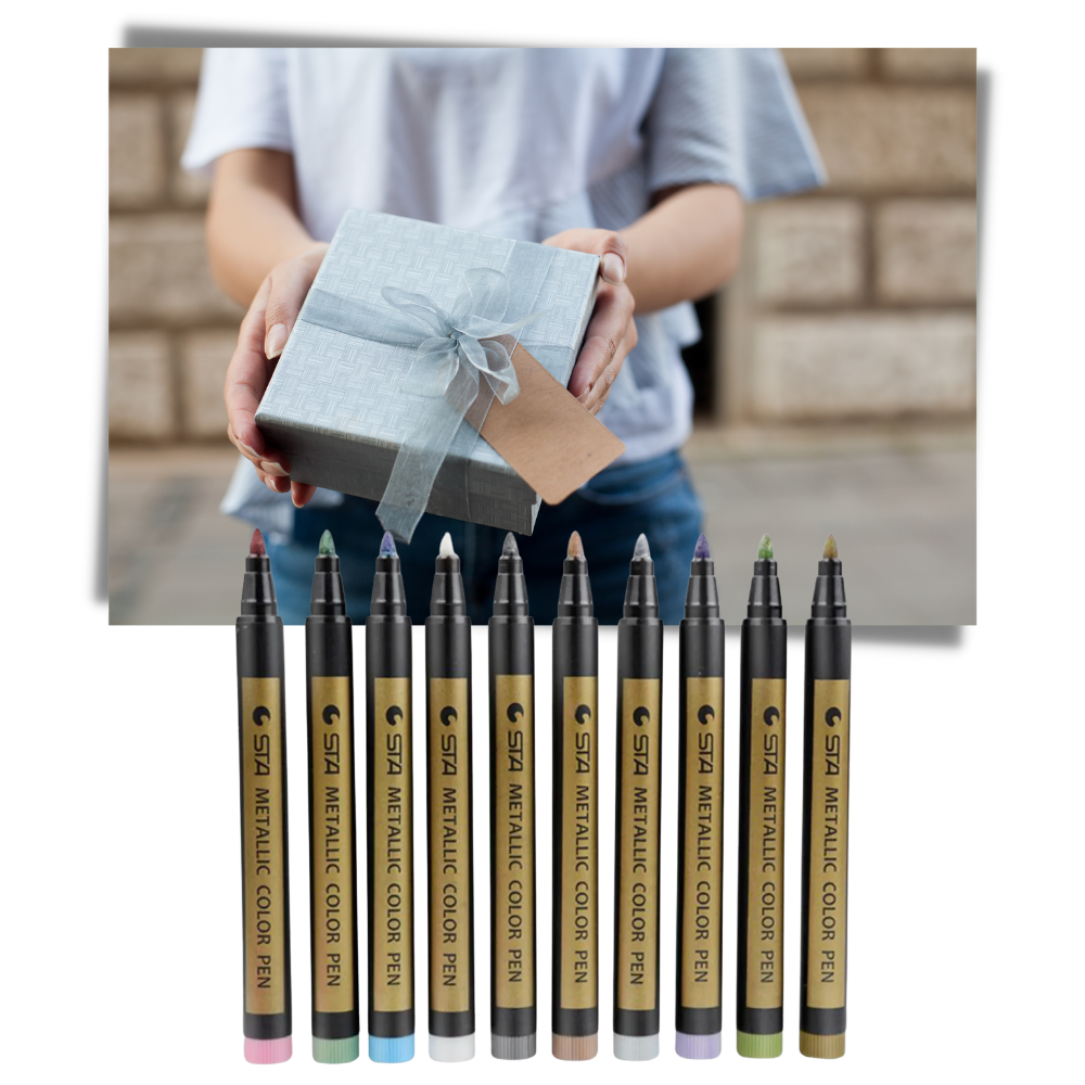 Lot de 10 marqueurs de couleurs métalliques