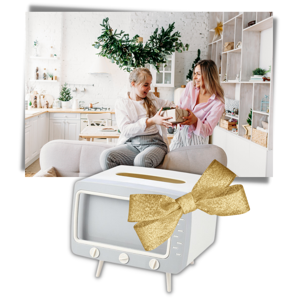 Distributeur de mouchoirs avec support pour téléphone