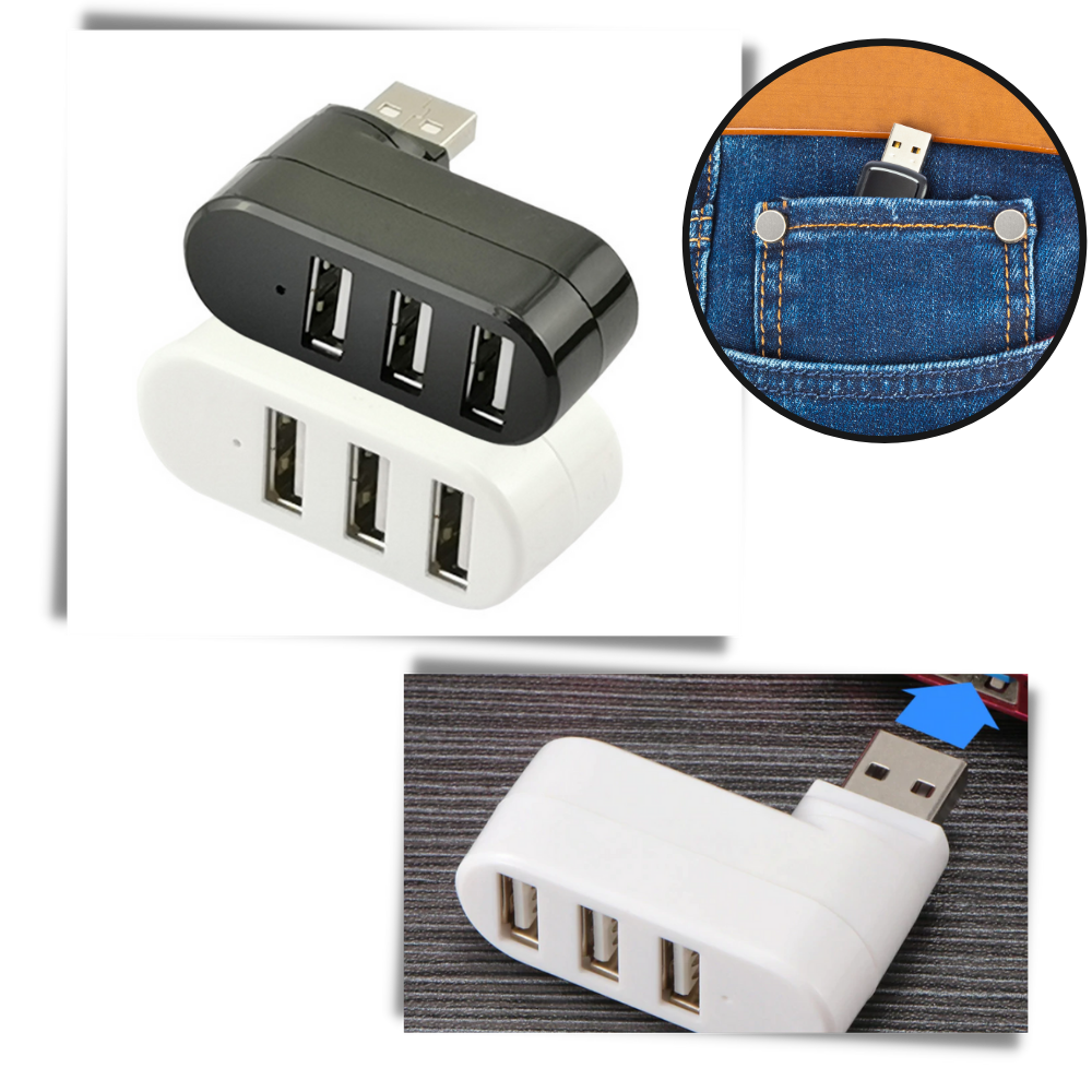 Adaptateur rotatif USB multiport