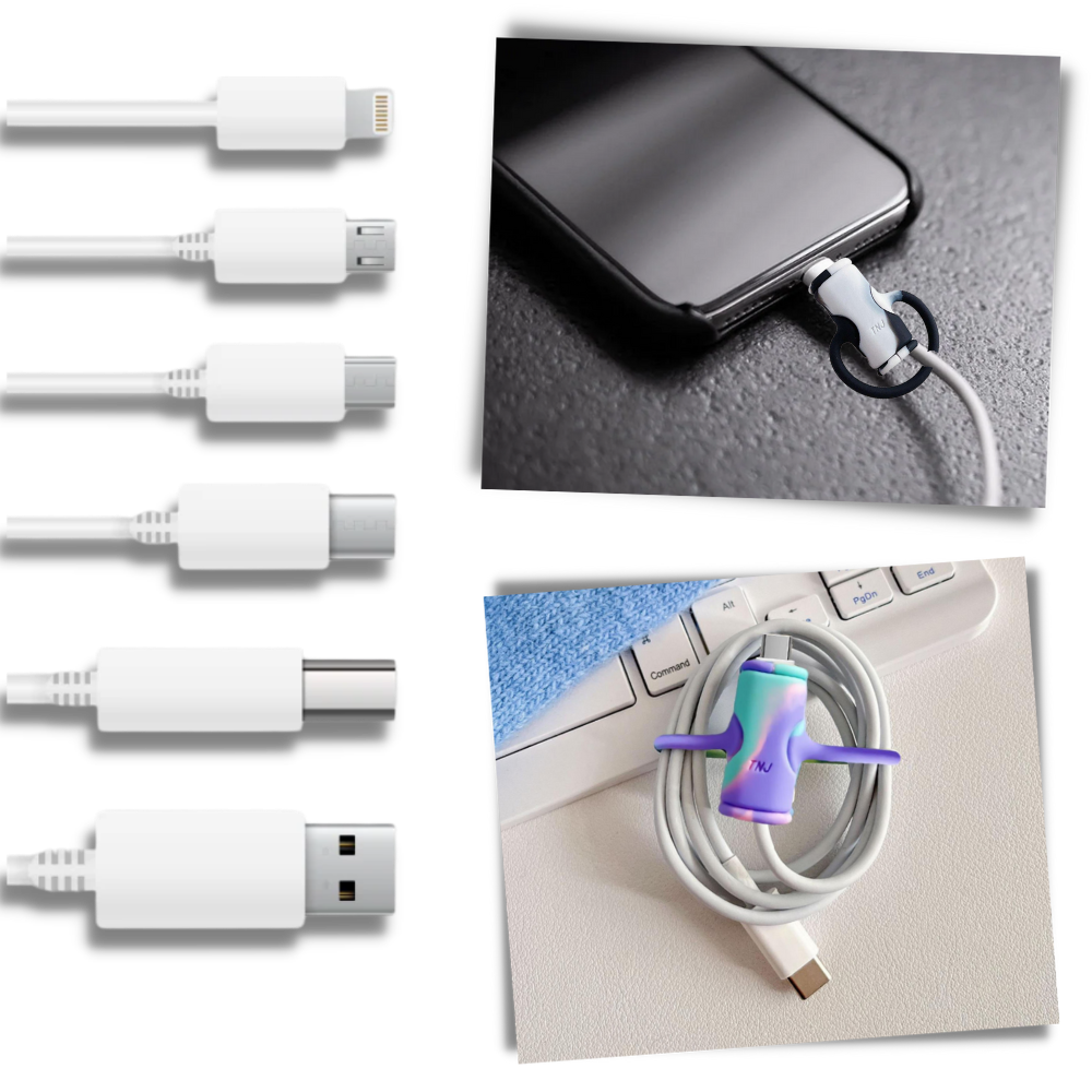 Enrouleur de câble en silicone 2 en 1