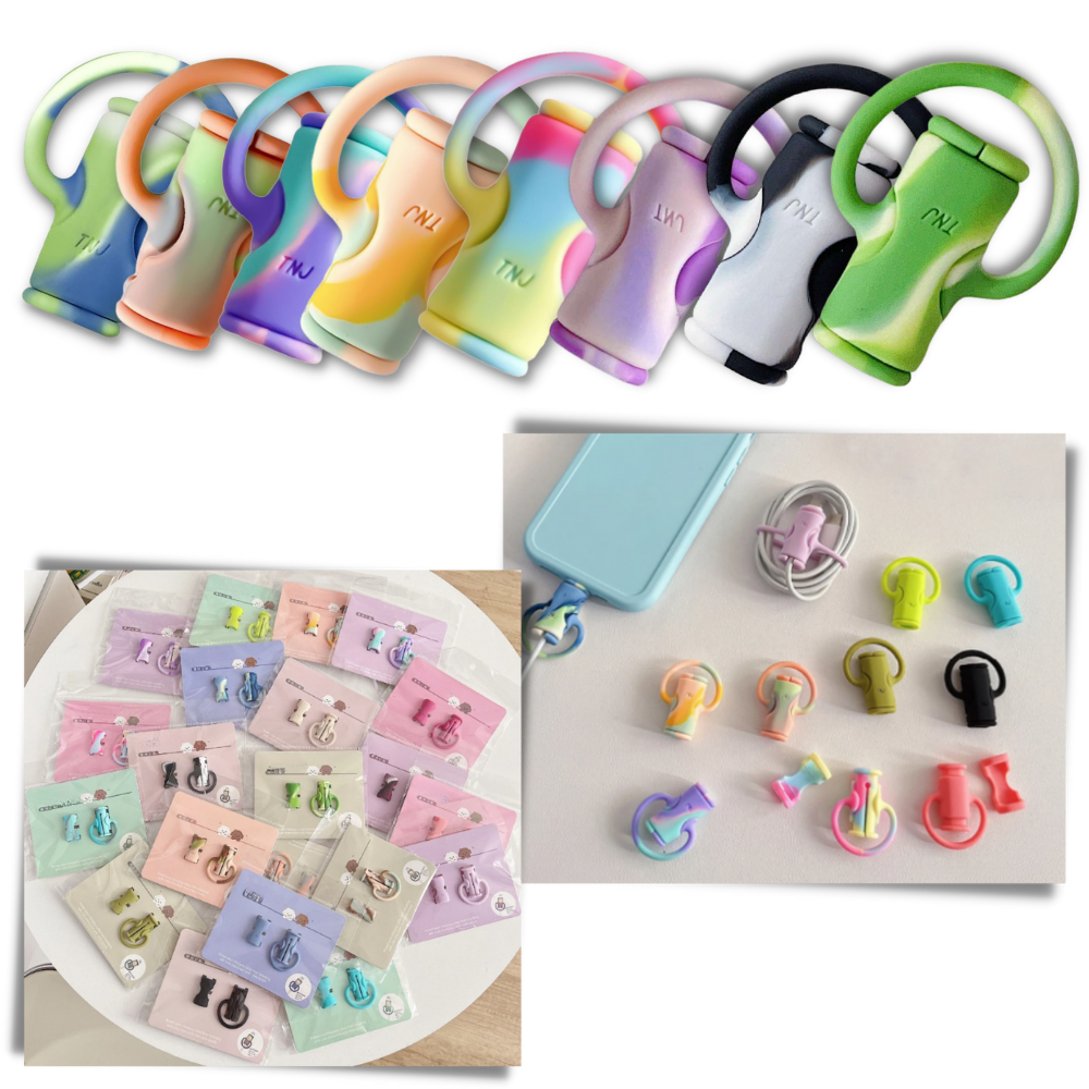 Enrouleur de câble en silicone 2 en 1