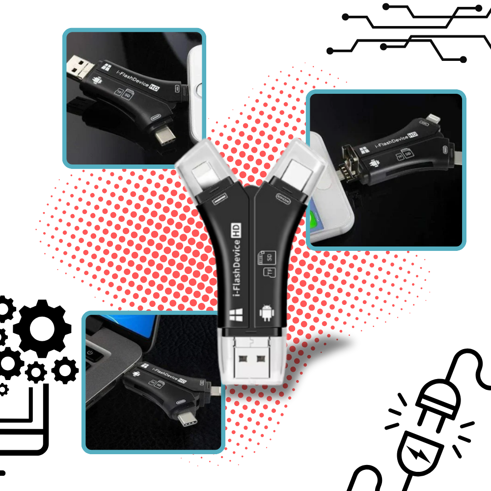 USB 4-en-1 pour téléphones