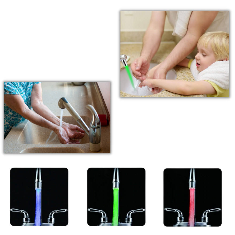 Buse de robinet avec capteur de température à couleur changeante