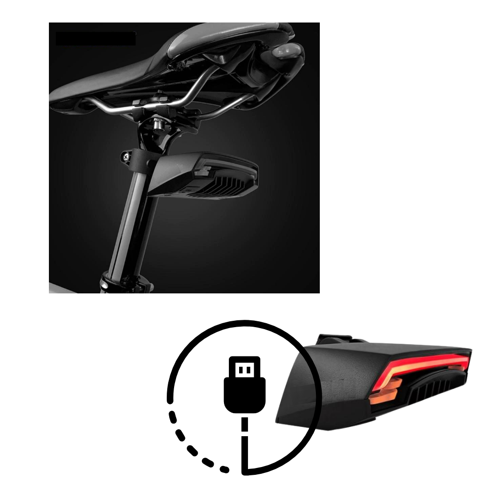 Feu arrière de sécurité pour vélo avec clignotants