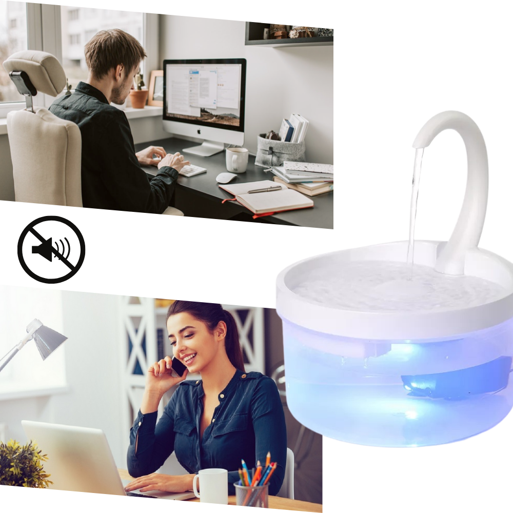 Fontaine d'eau automatique pour chat avec lumière LED