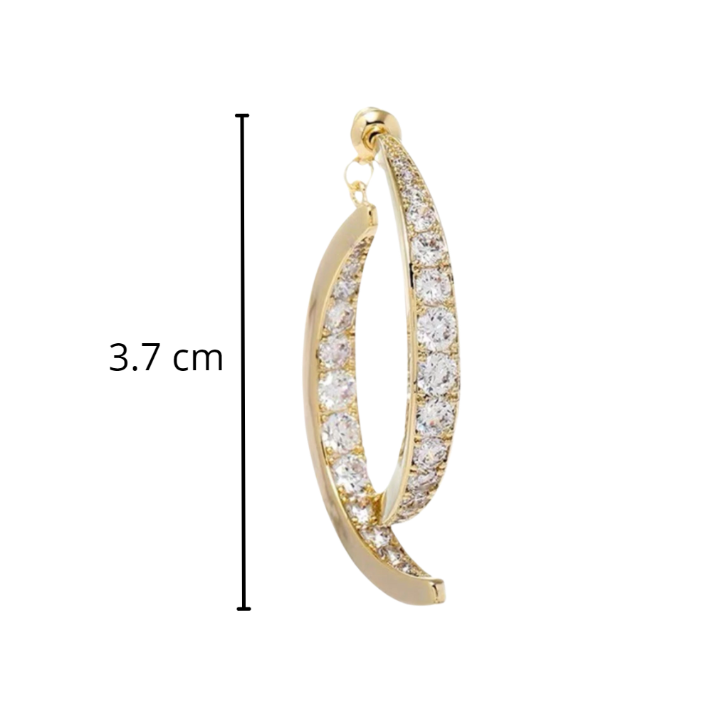 Boucles d'oreilles doré/ argenté en courbe croisée