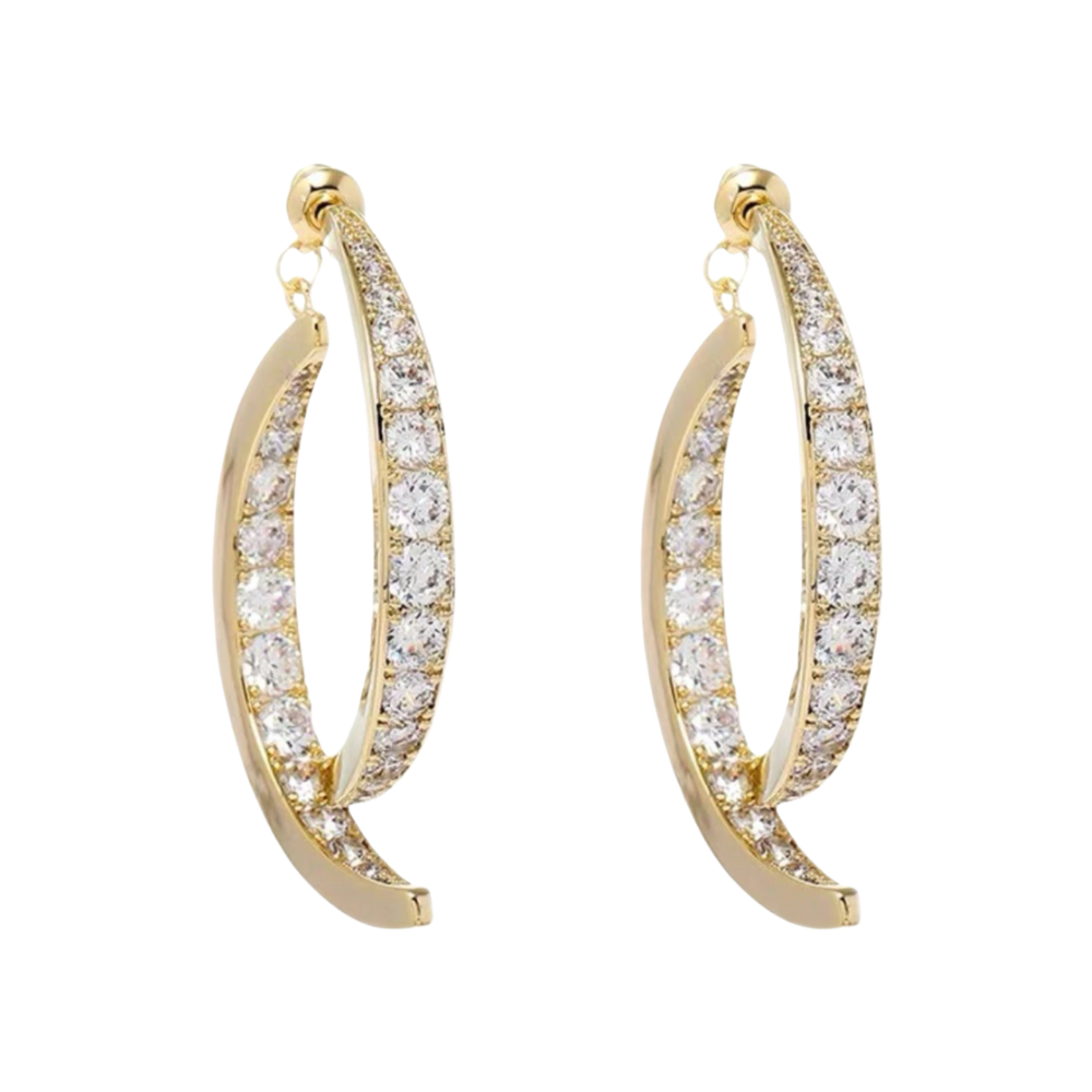 Boucles d'oreilles doré/ argenté en courbe croisée