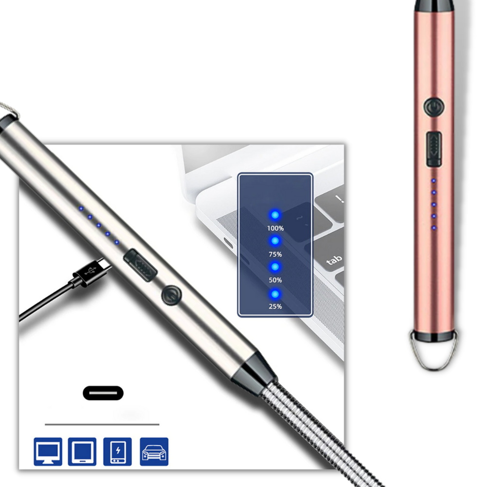 Briquet de cuisine rechargeable et résistant au vent