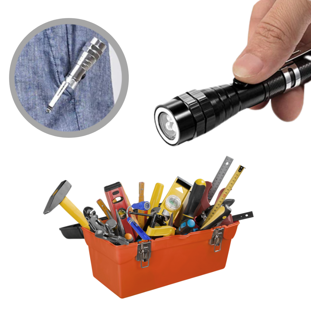 Lampe de poche à LED magnétique et télescopique