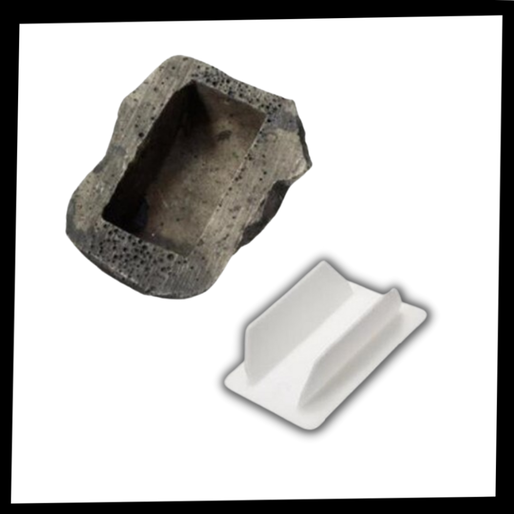 Faux rocher pour cacher les clés