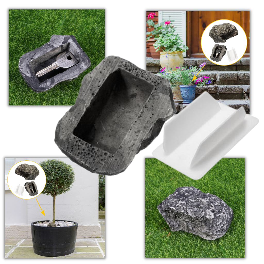 Faux rocher pour cacher les clés