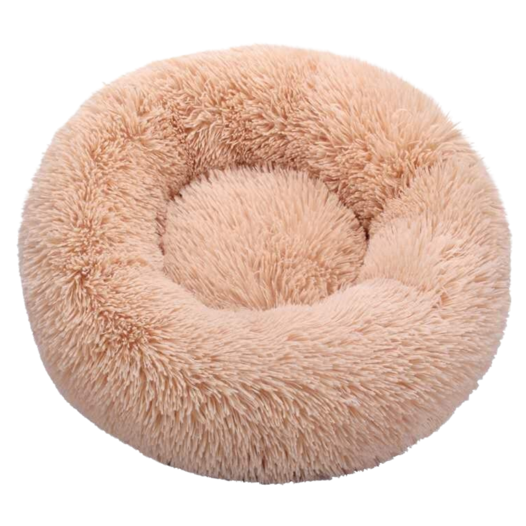 Lit en peluche en forme de donut pour animaux de compagnie