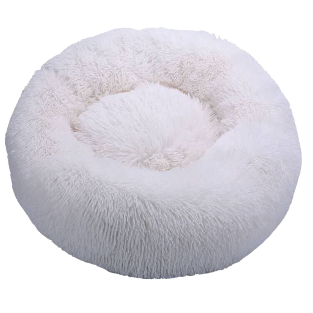 Lit en peluche en forme de donut pour animaux de compagnie