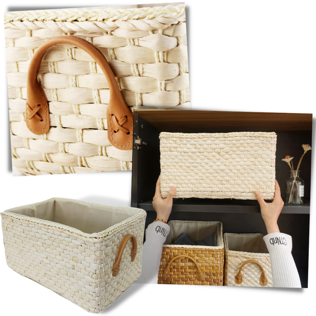 Panier en osier tressé à la main