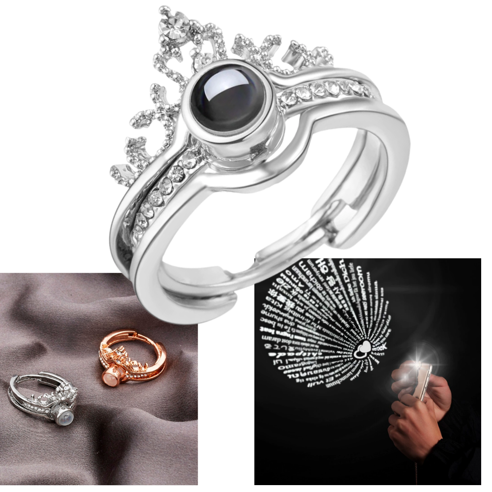 Belle bague "Je t'aime" en 100 langues