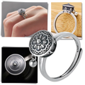 Bague pour femme avec mantra bouddhiste rotatif