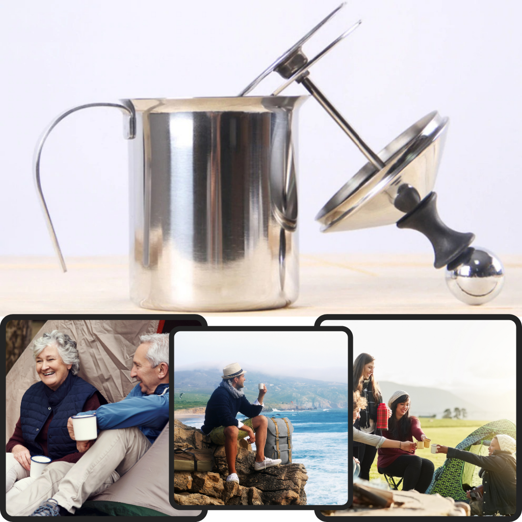 Mousseur manuel en acier inoxydable 400 ml