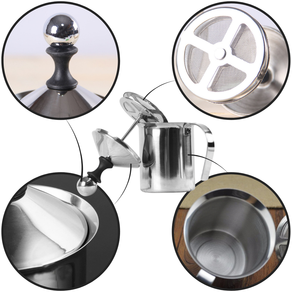 Mousseur manuel en acier inoxydable 400 ml