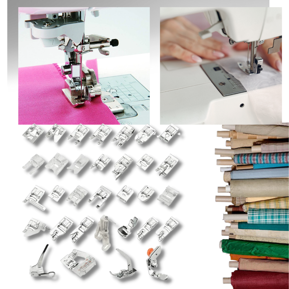 Lot de 32/42 pieds-de-biche pour machine à coudre