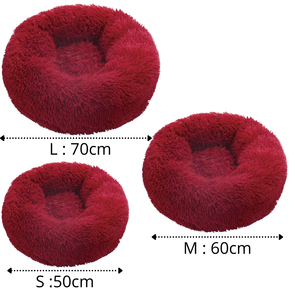 Lit en peluche en forme de donut pour animaux de compagnie