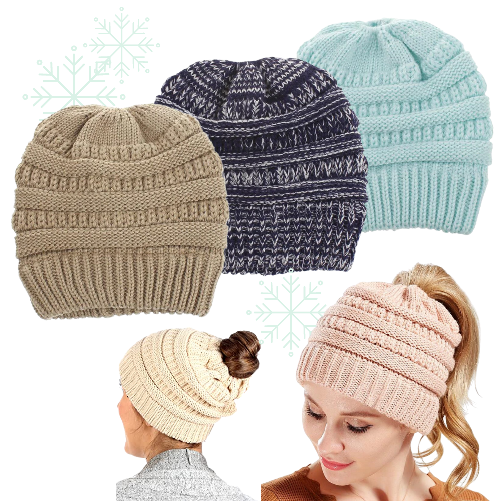 Bonnet à trou pour queue de cheval et chignon