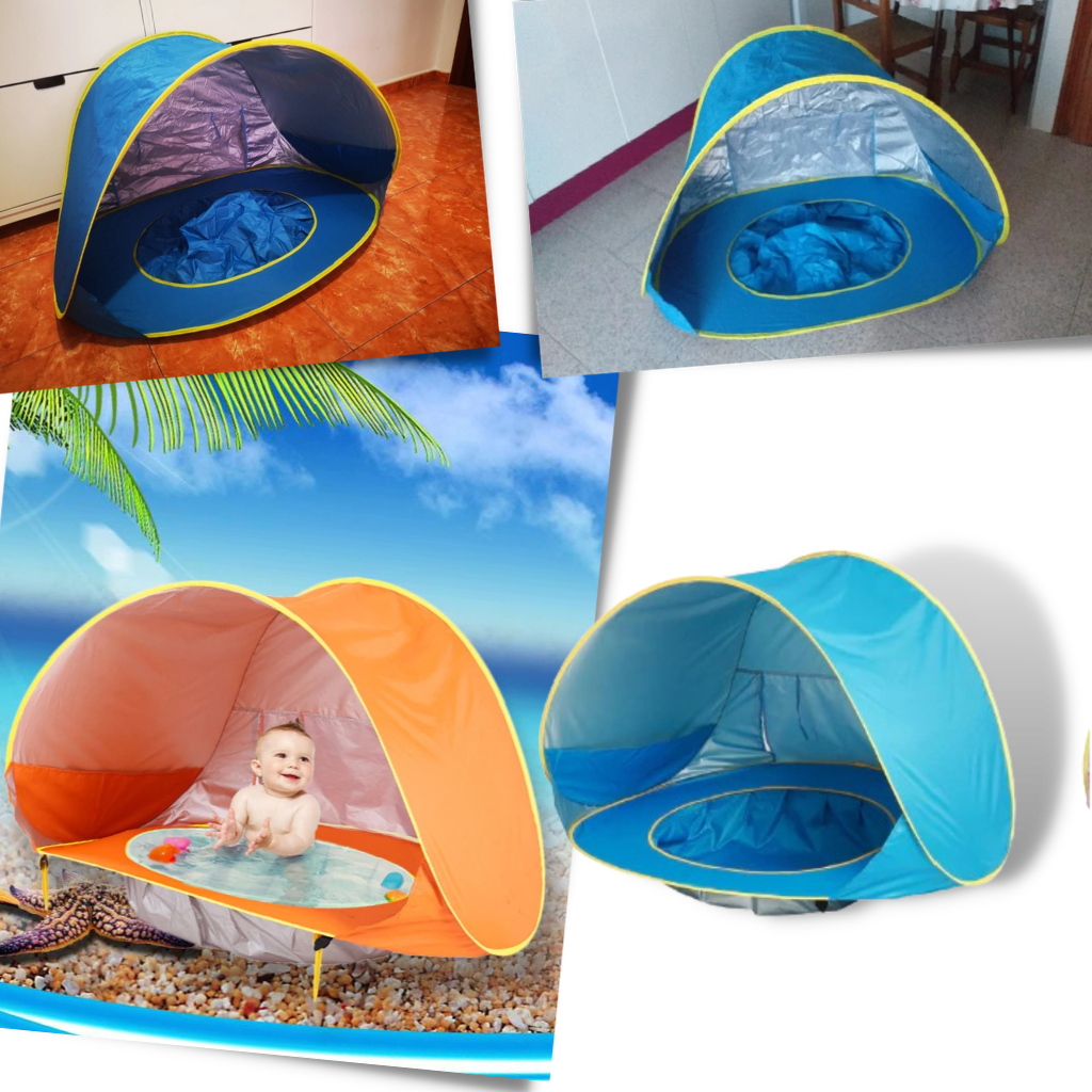 Tente de plage portative pour bébé avec mini-piscine