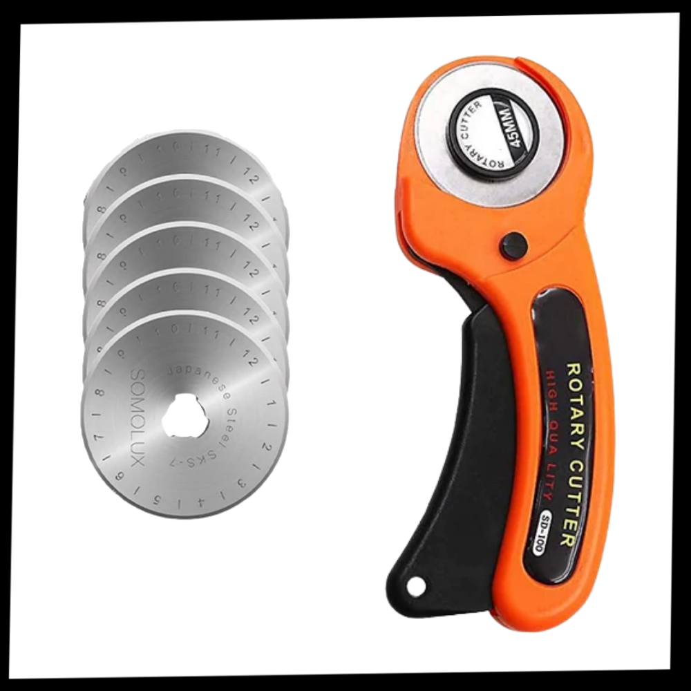 Coupeur rotatif pour tissus avec cinq lames de 45 mm