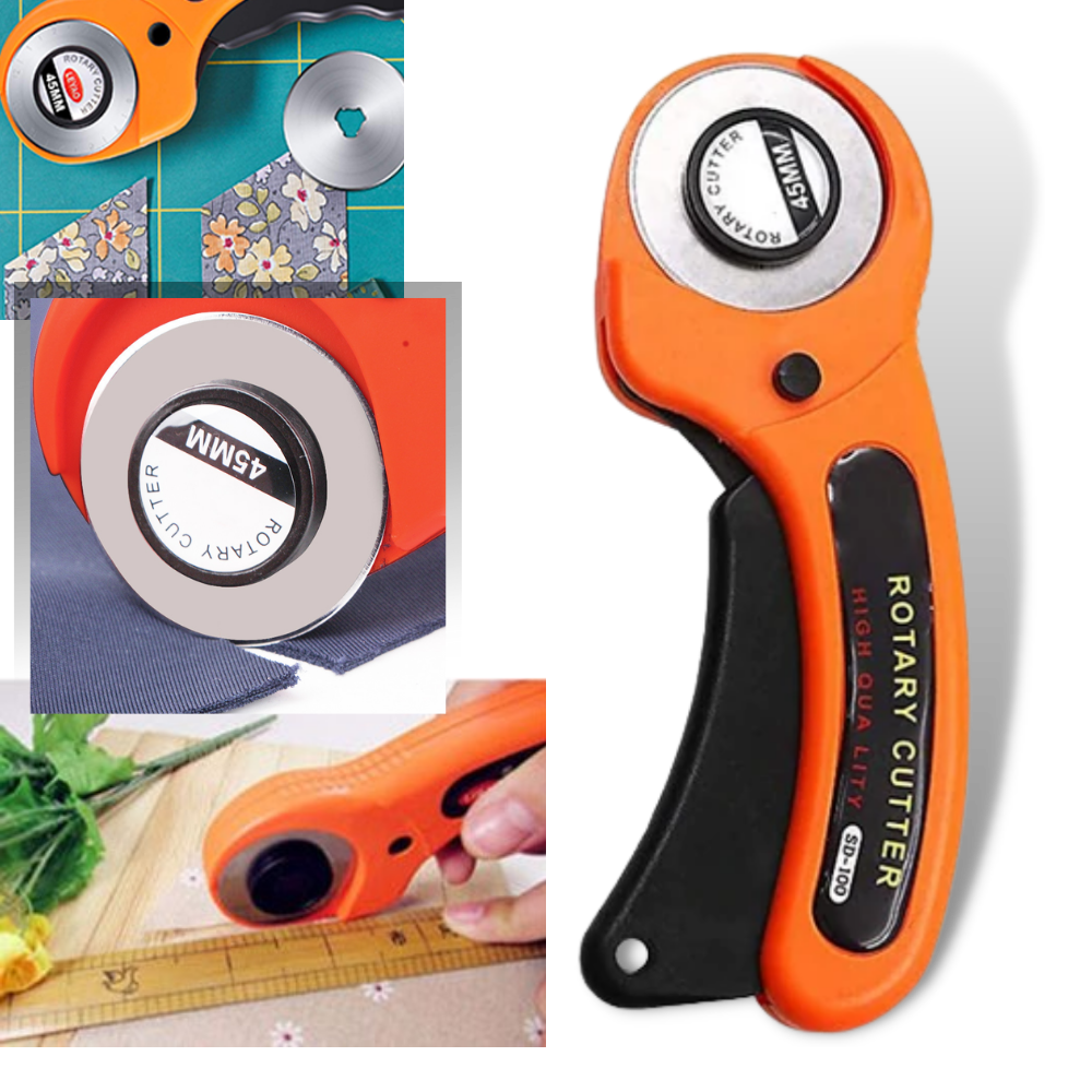 Coupeur rotatif pour tissus avec cinq lames de 45 mm