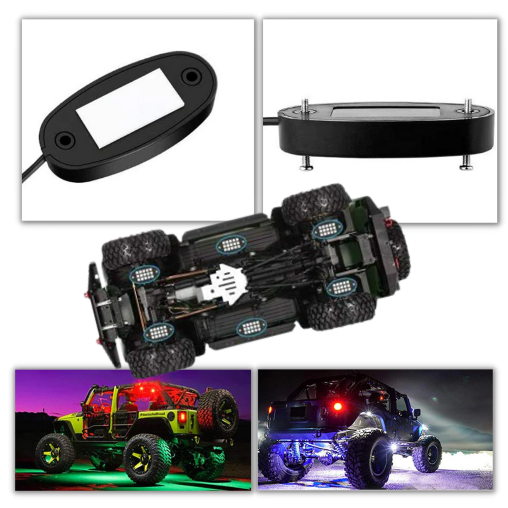 Ensemble de 8 lumières RVB pour véhicules