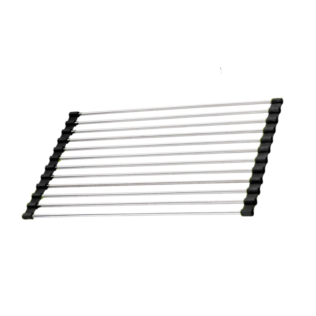 Egouttoir enroulable en acier inoxydable pour vaisselle et aliments